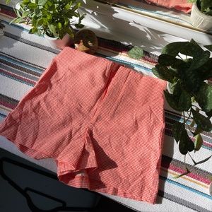 Zara peach plaid shorts